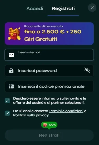 Savaspin Casino registrazione